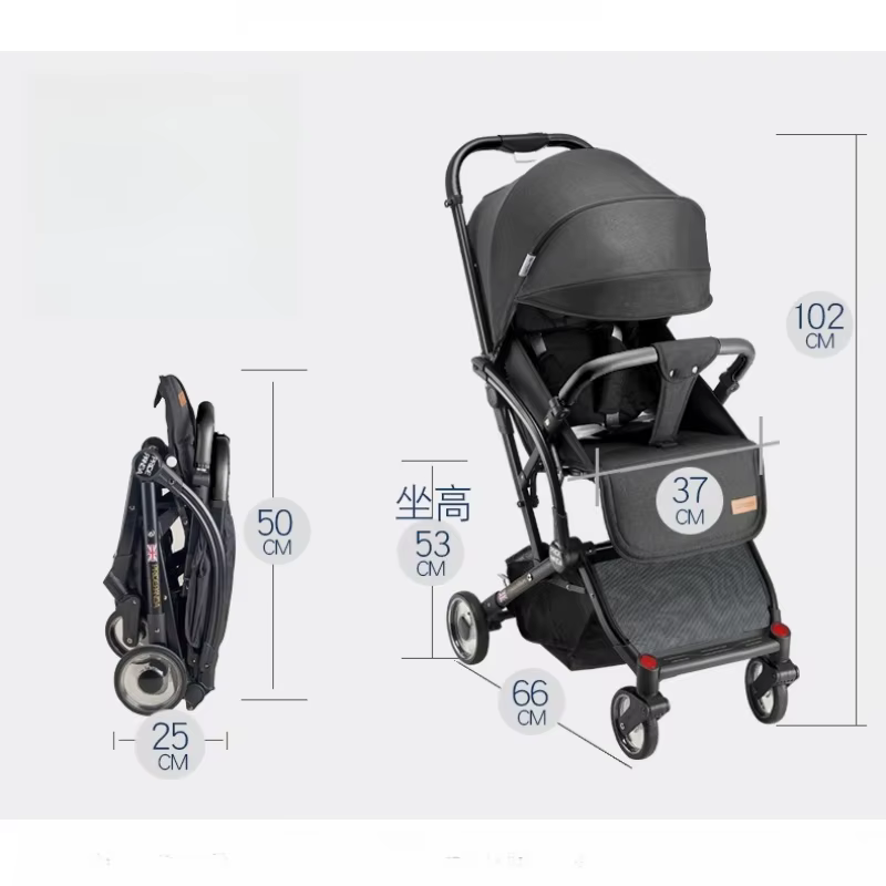 Nouveau-né Double bébé poussette léger pliable détachable assis et couché haute vue bébé Double pous