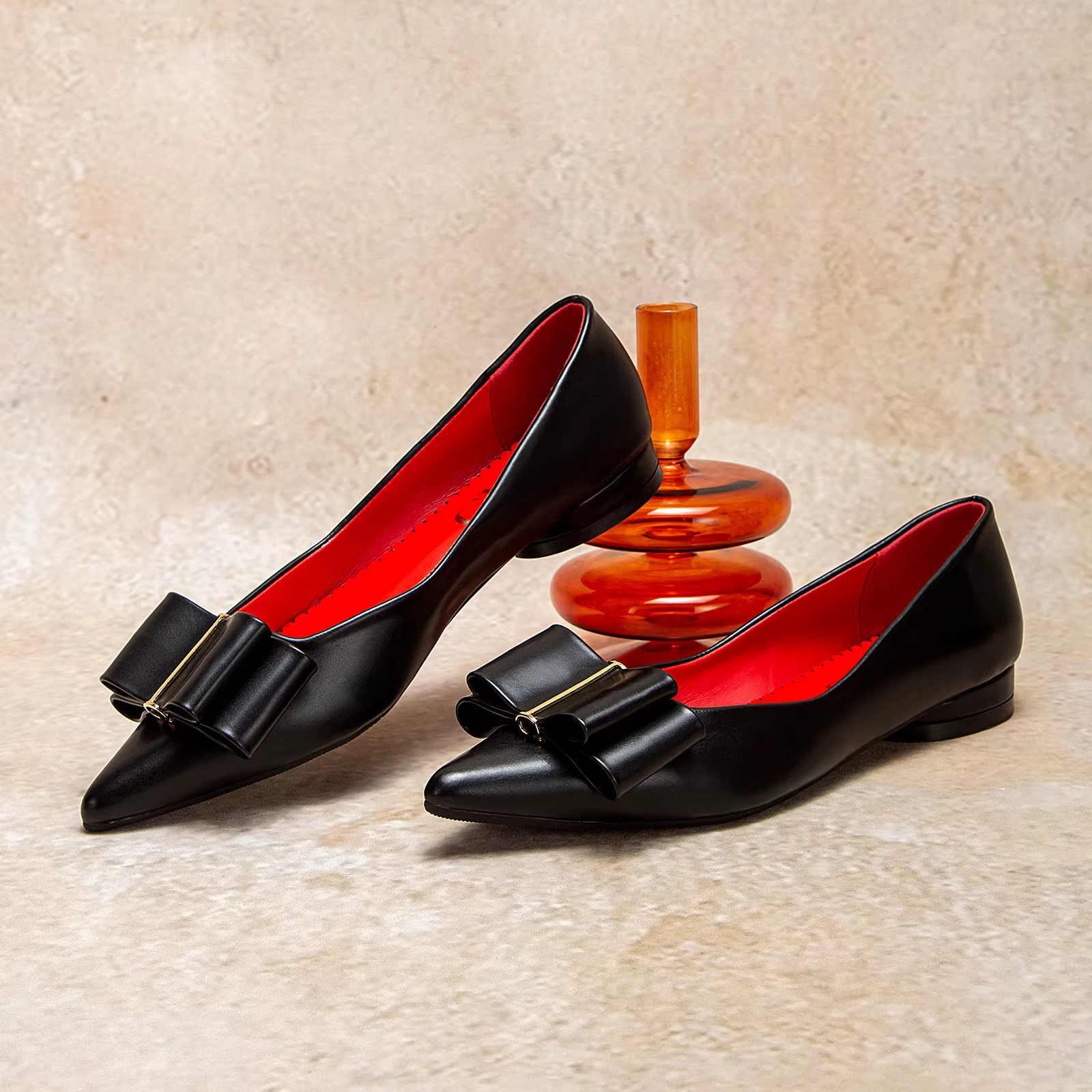 CHCH chaussures plates pour femmes nouvelles chaussures d'affaires à nœud pointu noir chaussures pou