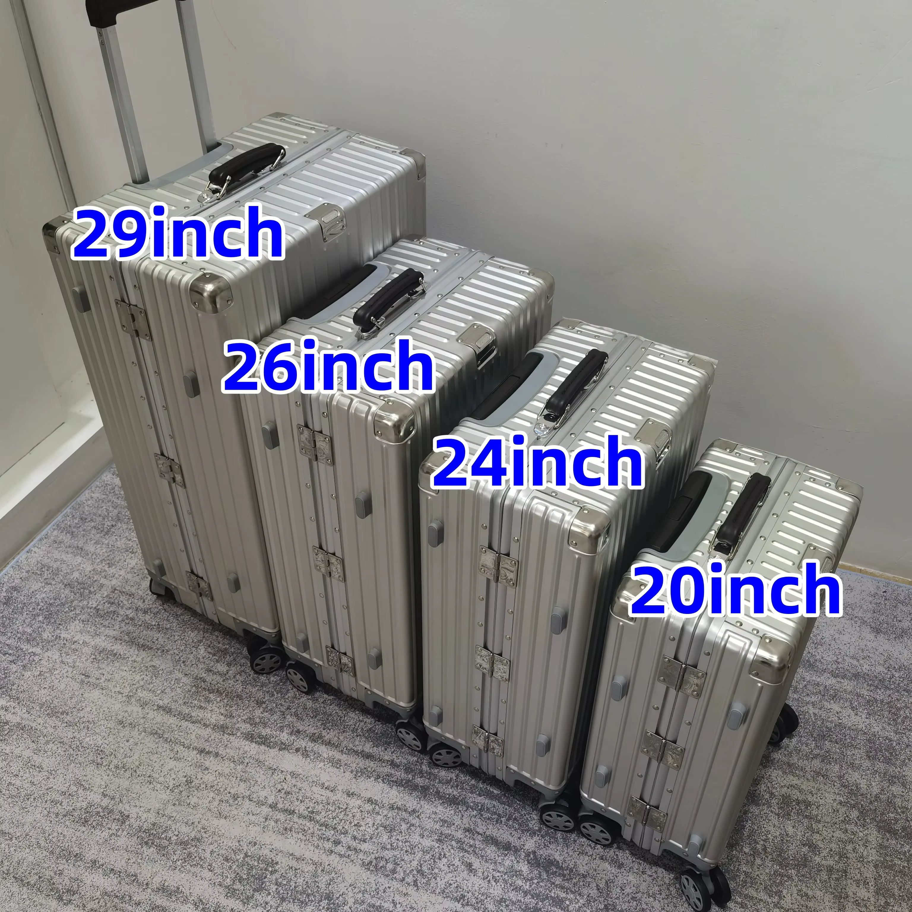 Valise rétro en alliage d'aluminium et de magnésium, bagage roulant de haute qualité, boîtier de cha