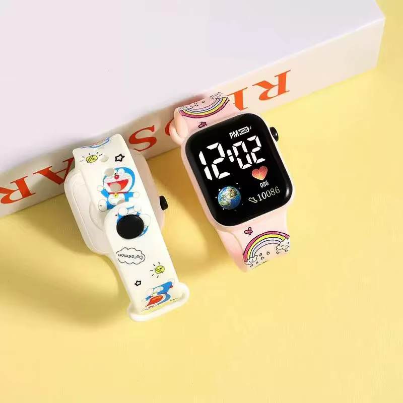 Nouveau dessin animé couleur imprimé étudiant LED montre électronique à la mode imprimé carré Y1 bou