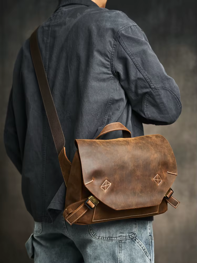 ZRCX haute qualité en cuir véritable hommes sac de messager sac à bandoulière décontracté mode homme