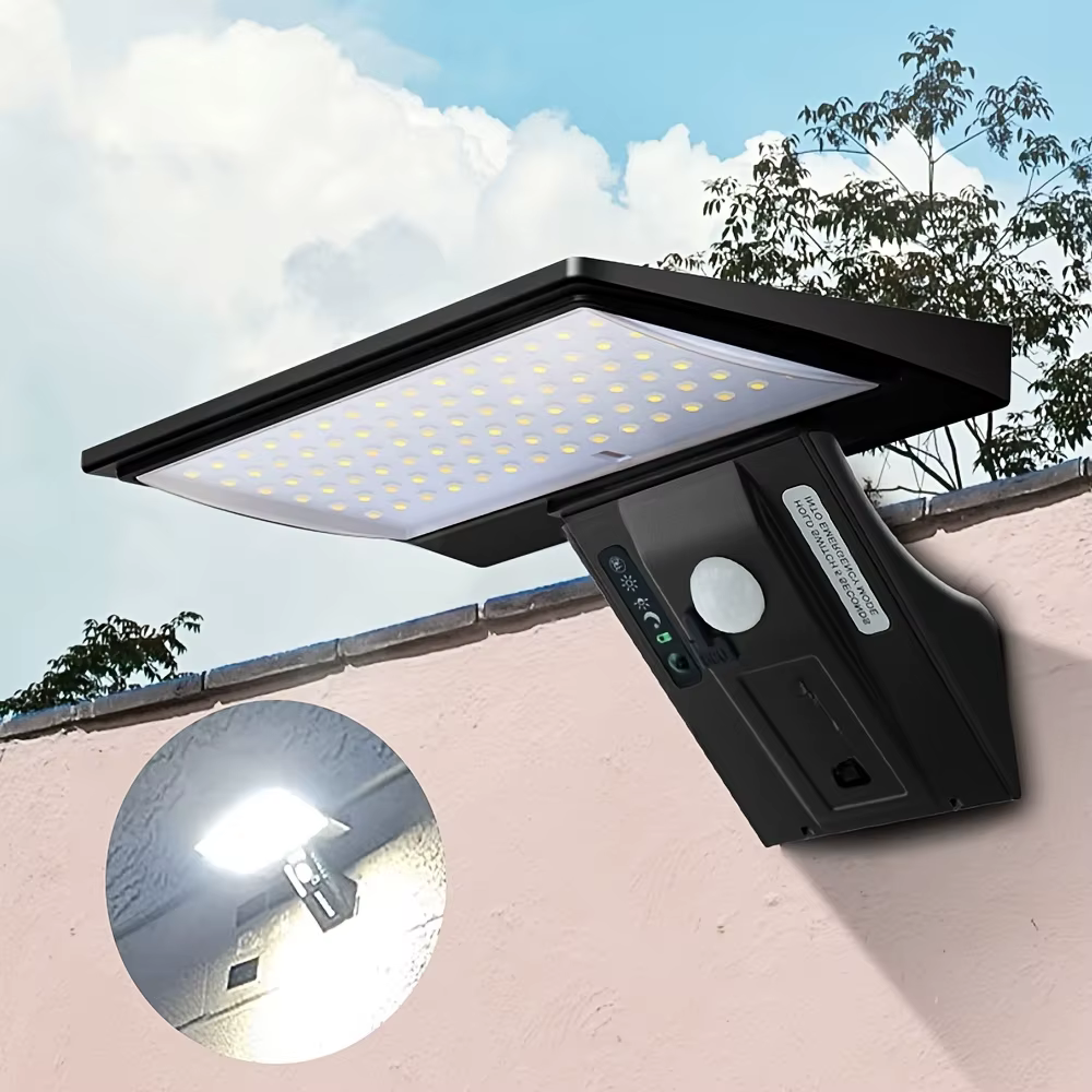 Lumières de sécurité solaires lumières d'inondation solaires extérieures étanches avec capteur de mo
