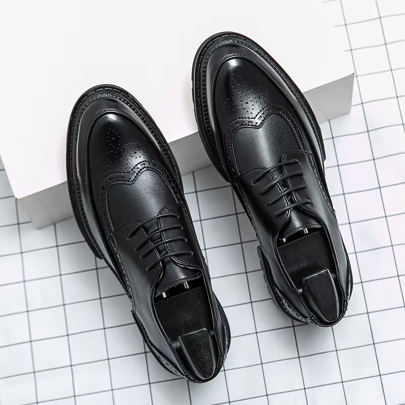 Chaussures en cuir à lacets pour jeunes hommes, chaussures d'affaires formelles, chaussures de maria