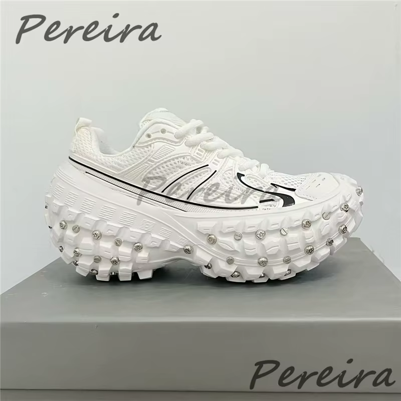 Rivet semelle épaisse espadrilles décontractées pour hommes femmes été nouvelle maille respirant à l