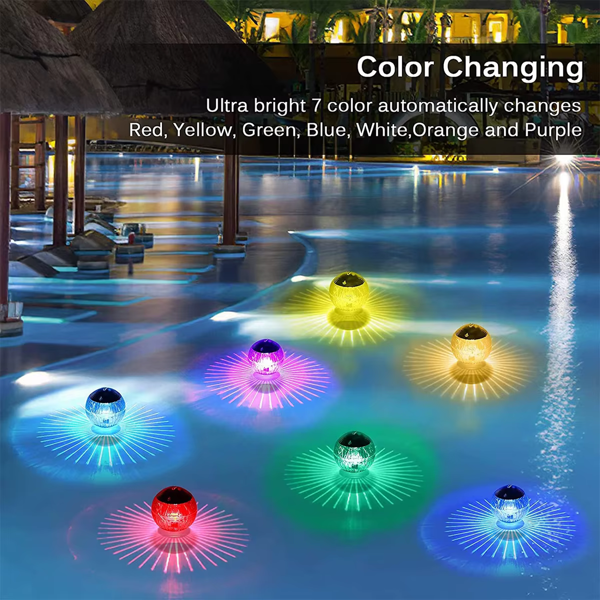 Solaire flottant piscine lumière LED étanche solaire lueur boule lampe décoration pour piscines étan
