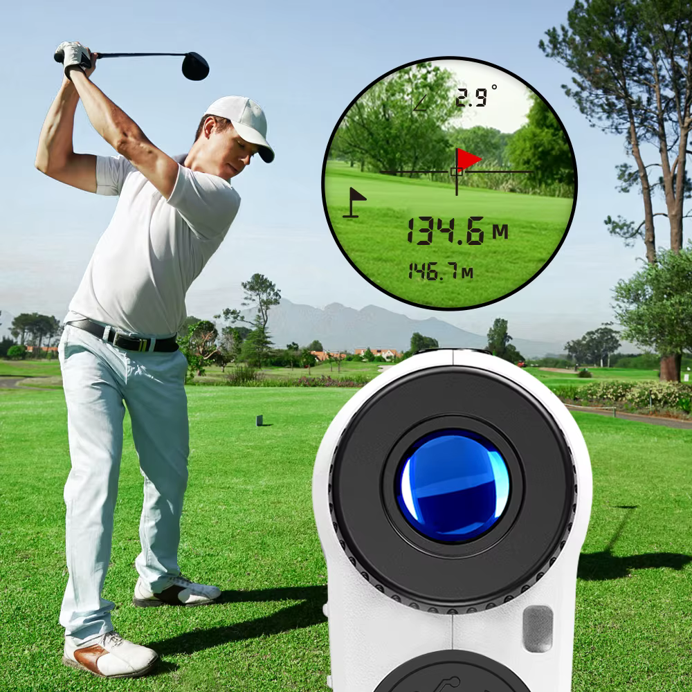 Télémètre laser de golf REVASRI rechargeable 600M/1000M avec grossissement 6X, télescope monoculaire