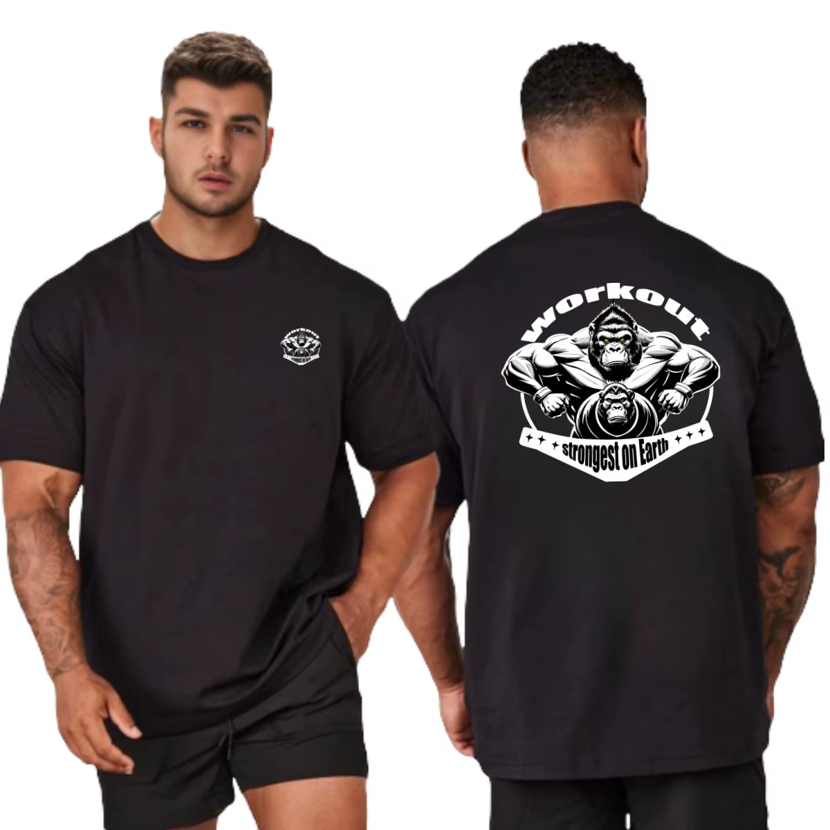 Gym Sport t-shirt hommes coton à manches courtes haut homme entraînement musculation t-shirt