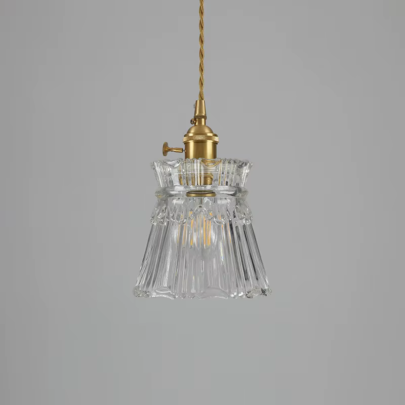 Vintage Noridc ondulations verre suspension lampe chambre salle à manger cuisine rétro pendentif lum