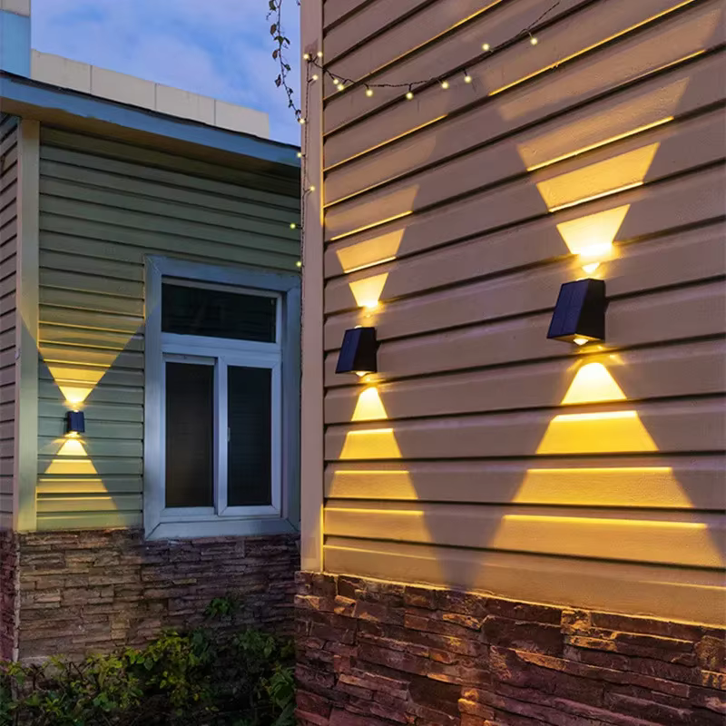 LED applique murale solaire extérieure haut et bas lampe de jardin lumineuse Villa cour porche rue é