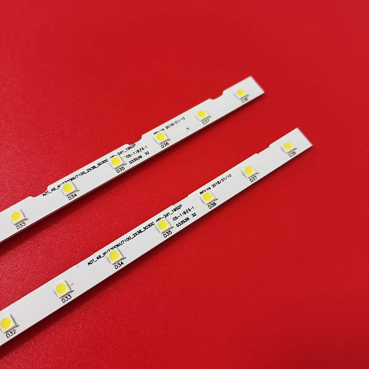 Bande de rétro-éclairage LED 38 lampes pour Samsung TV 49 pouces, UE49NU7140U UE49NU7100U UE49NU7100