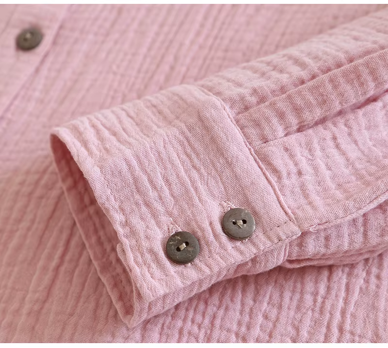 Chemises et chemisiers à manches longues pour femmes, 100% coton, chic, décontracté, boutonné, print