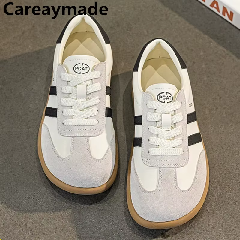 Careaymade-chaussures pour femmes en cuir véritable, grande taille, à bout large, semelles souples e