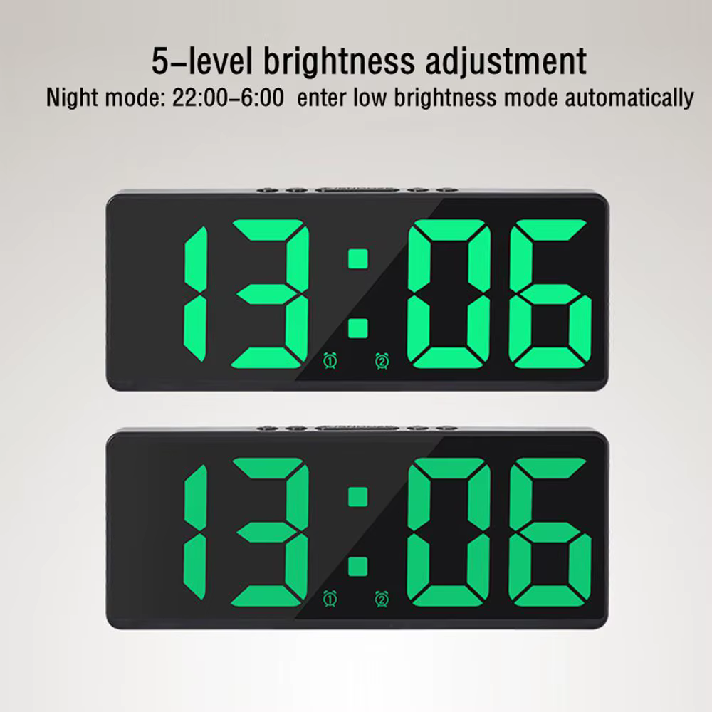 Horloge numérique LED électronique créative, veilleuse, température, calendrier, réveil, grand nombr