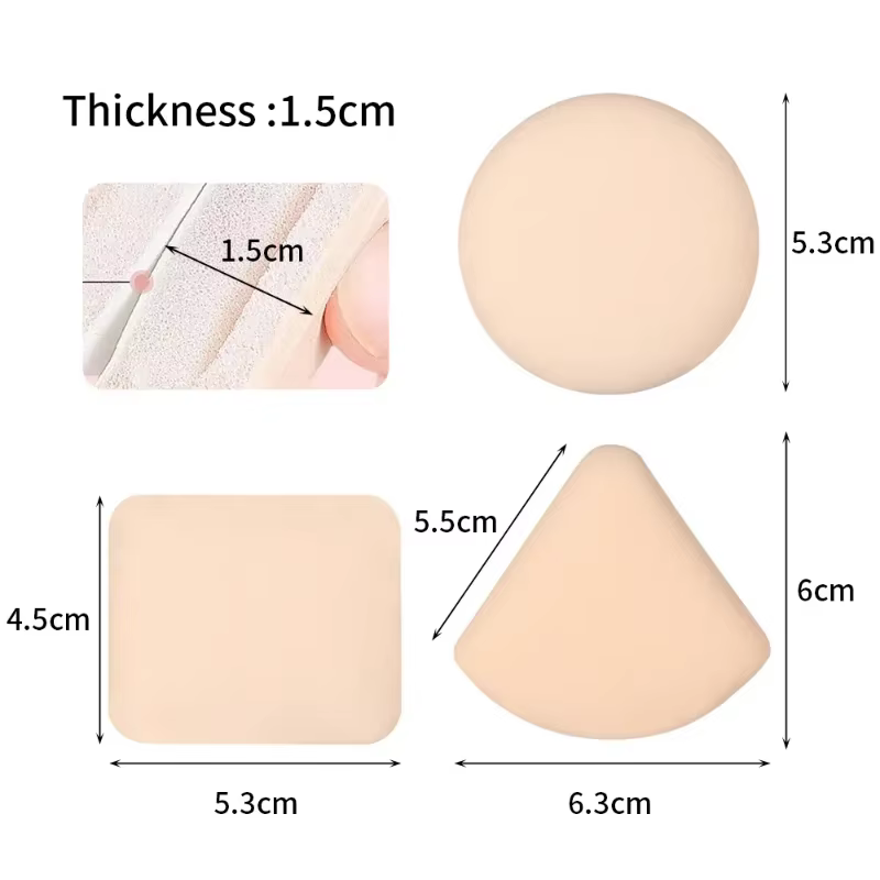 Éponge de maquillage ronde et carrée en forme de Triangle, bouffante de poudre sèche et humide, doub