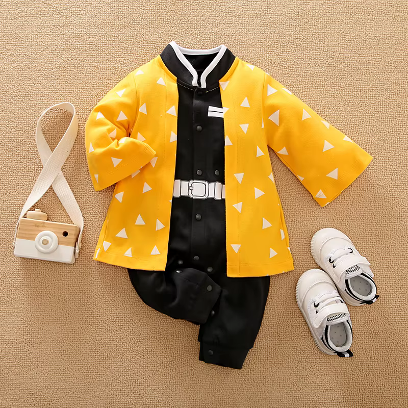 Body en coton à manches longues pour nouveau-né, Style Cape Anime, barboteuse mignonne pour enfants