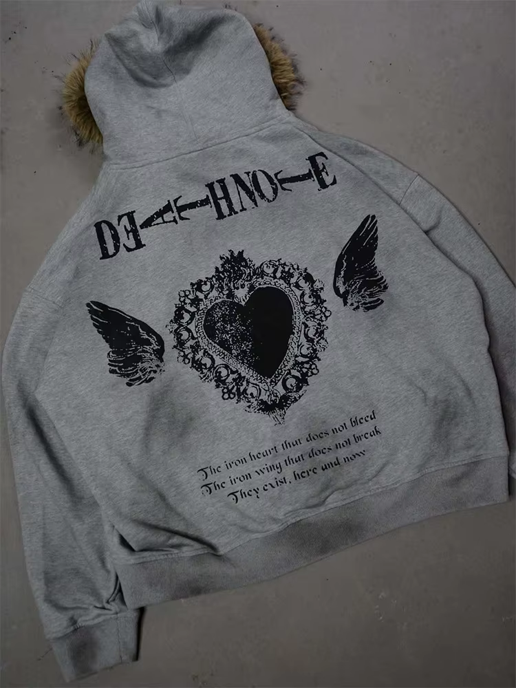 Veste à capuche en fausse fourrure pour femme, Streetwear, imprimé gothique, tendance, paresseux, fe
