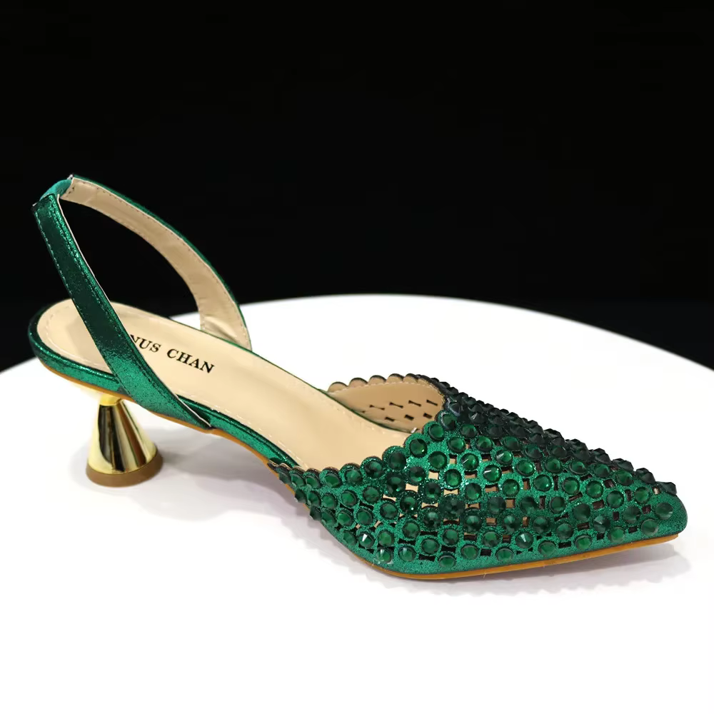 Venus Chan-Talons hauts pour femme, créateur de luxe, ensemble de chaussures et de sacs, Parker poin