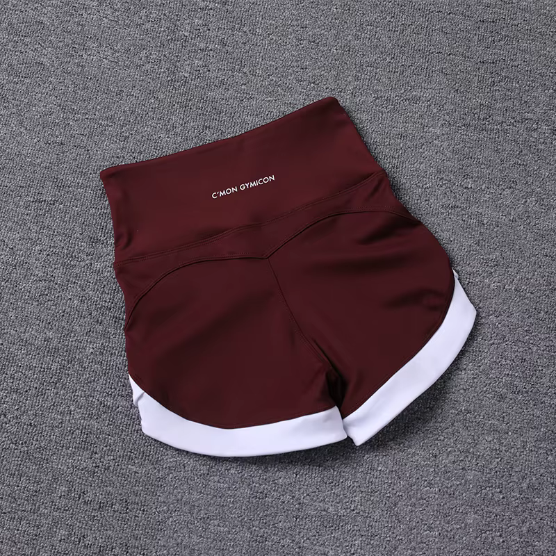 Short de sport taille haute pour les abonnés aux documents, pantalon de yoga serré, élastique, pêche