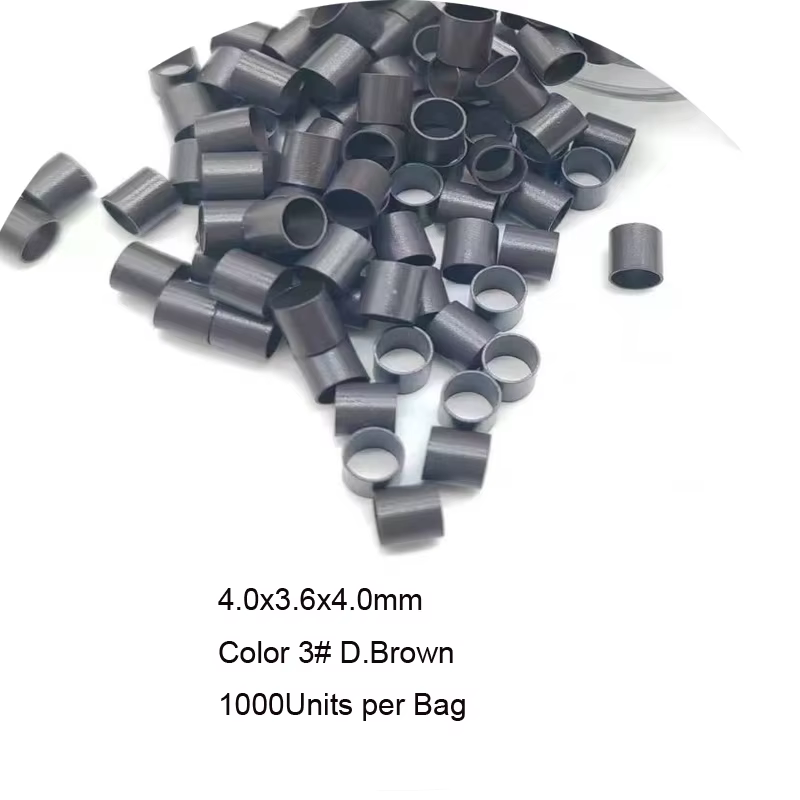 Micro-anneaux 1000 pièces, micro-tubes en cuivre 4,0x3,6x4,0mm, anneaux pour extensions capillaires,