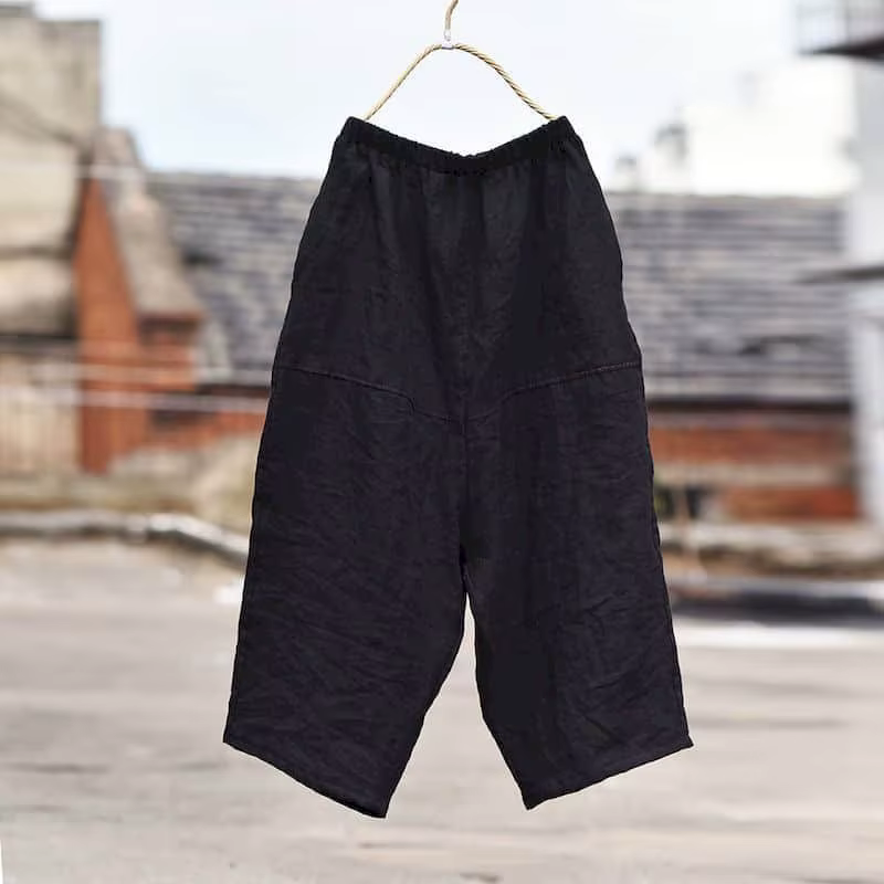 FJStreetwear-Pantalon lanterne pour femme, pantalon bouffant décontracté, taille élastique, style co