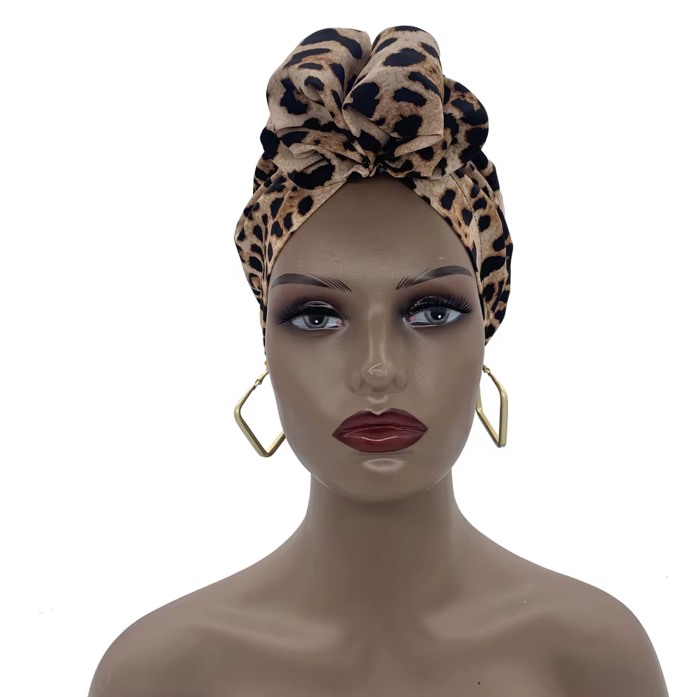 Bandeaux africains élégant rétro Turban pour femmes musulman foulard casquette couleur unie dames bo