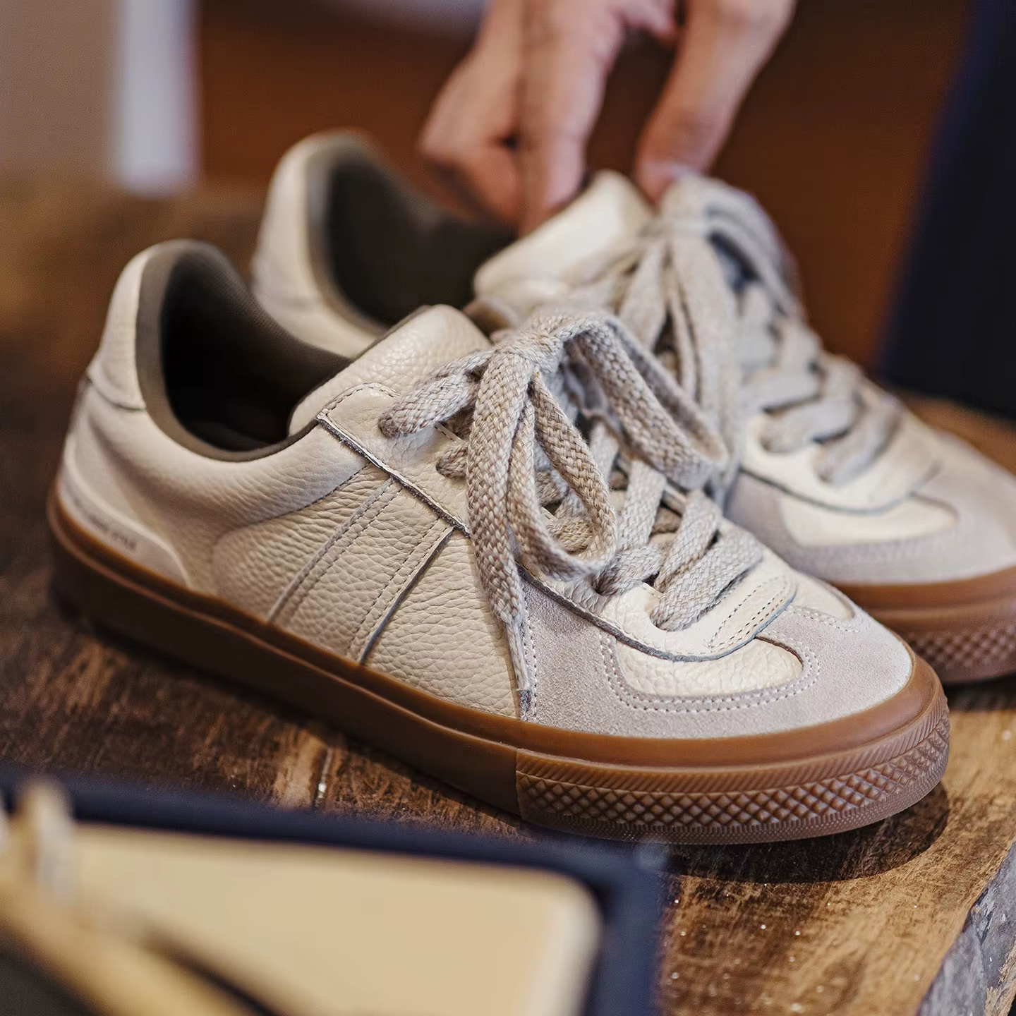 Maden chaussures d'entraînement décontractées en cuir pleine fleur pour hommes polyvalentes conforta