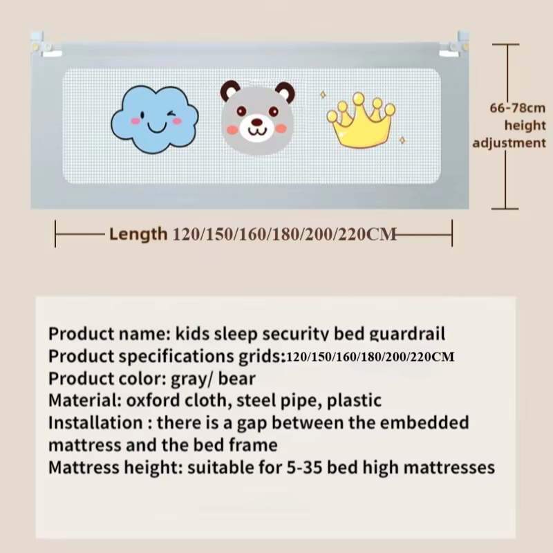 Garde-corps de lit de bébé pour tout-petits, rails latéraux de lit pour lit double, Queen Size, bala