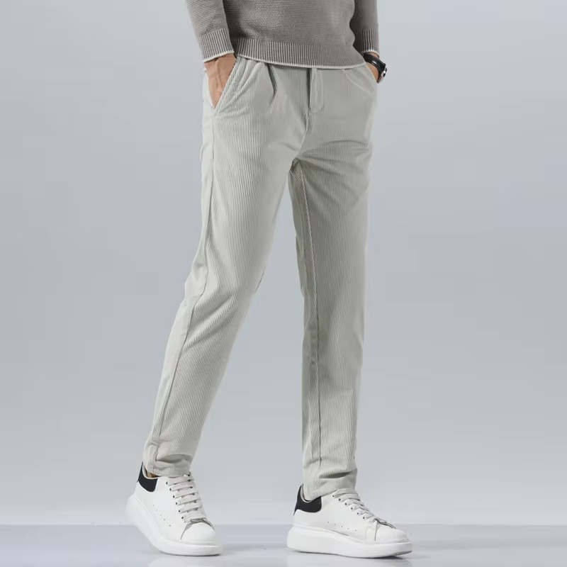 Pantalon décontracté en velours côtelé pour homme, collection Printemps-Automne 2026, coupe droite é
