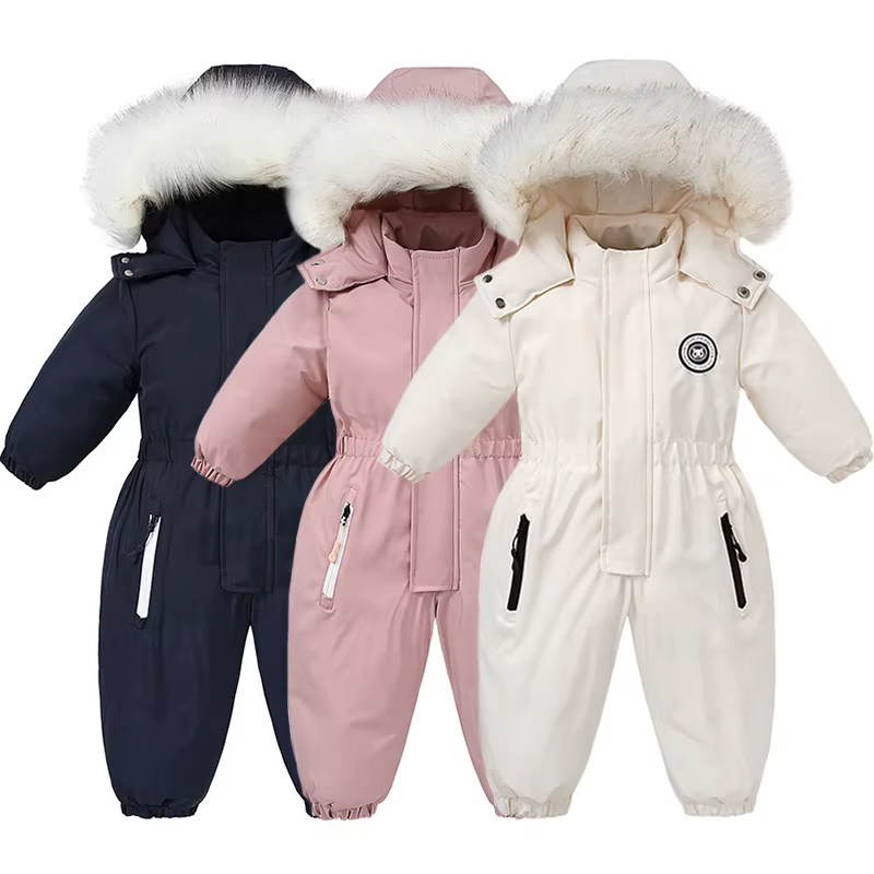 Combinaison de Ski chaude pour bébé, automne et hiver, salopette en velours pour garçons et filles, 
