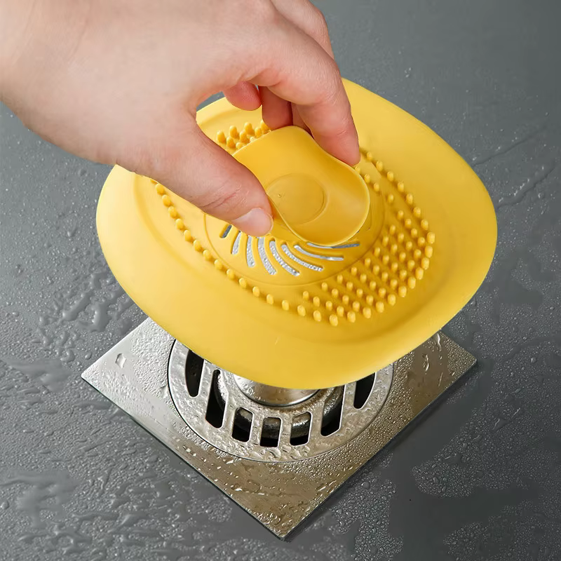 Bouchon attrape-cheveux pour salle de bain, 2 pièces, couvercle de vidange de sol de douche, filtre 
