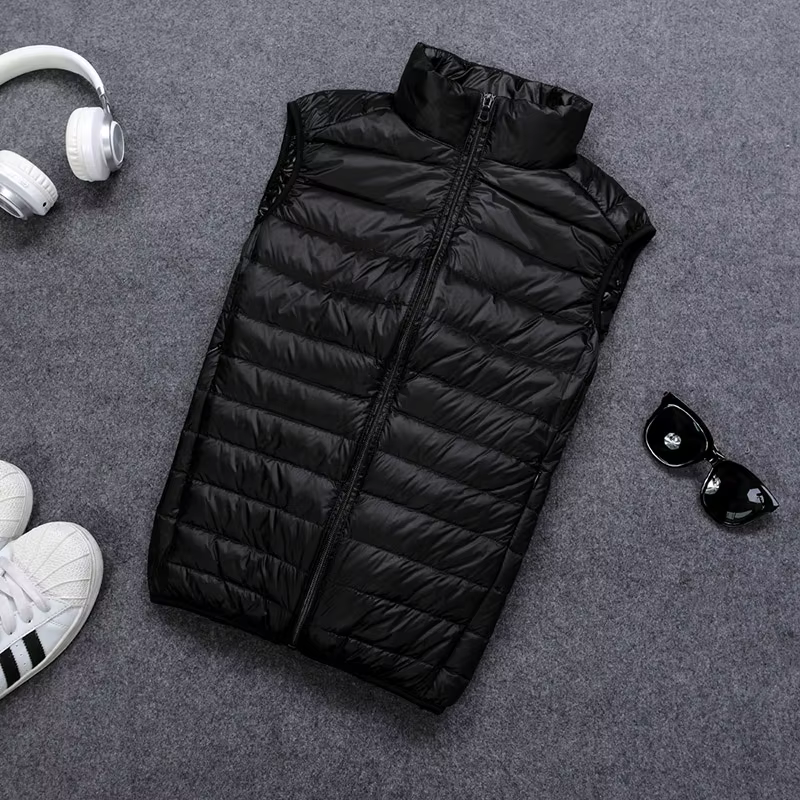 Automne et hiver hommes 90% duvet de canard blanc gilet décontracté léger vers le bas chaud solide s