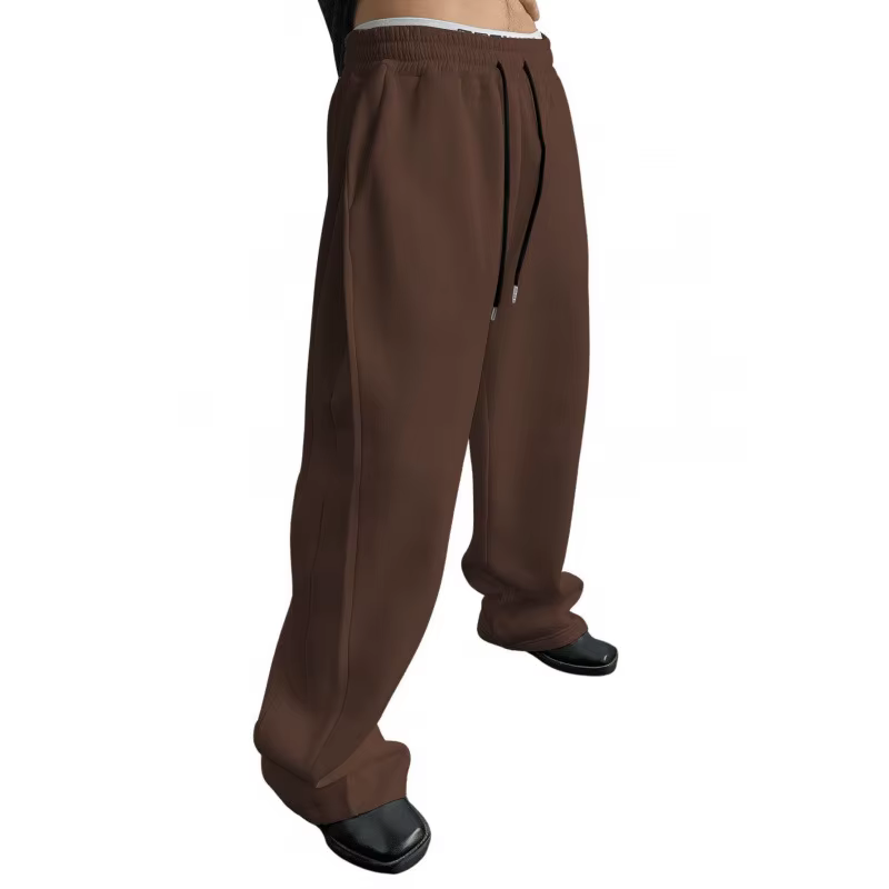 Pantalon de survêtement pour hommes, cordon de serrage, jambe droite, jambes larges, coupe ample ave