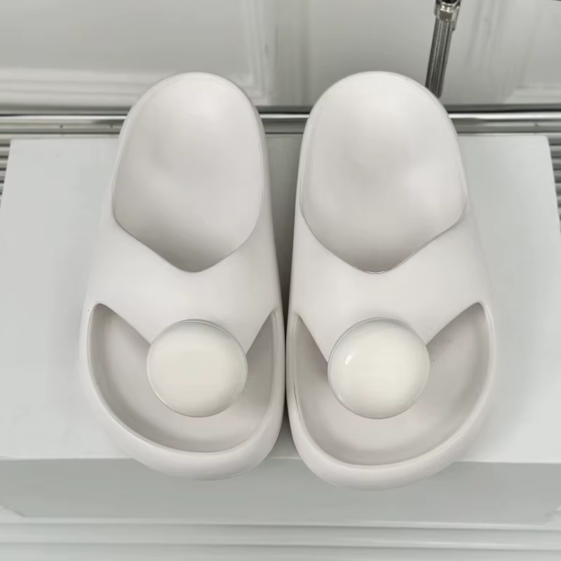 Tongs en cuir à bout rond pour femmes, pantoufles de qualité supérieure, sandales concises solides, 