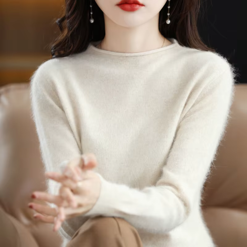 Pull décontracté à col rond pour femme, 2022 cachemire de vison, mode coréenne, automne et hiver, no