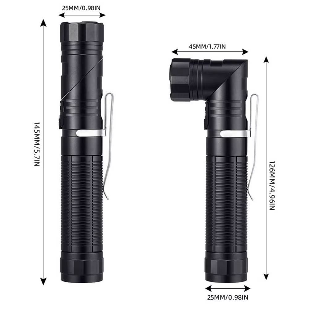 12W SST40 LED lampe de poche tactique 90 degrés rotatif USB Rechargeable torche magnétique chasse Ca