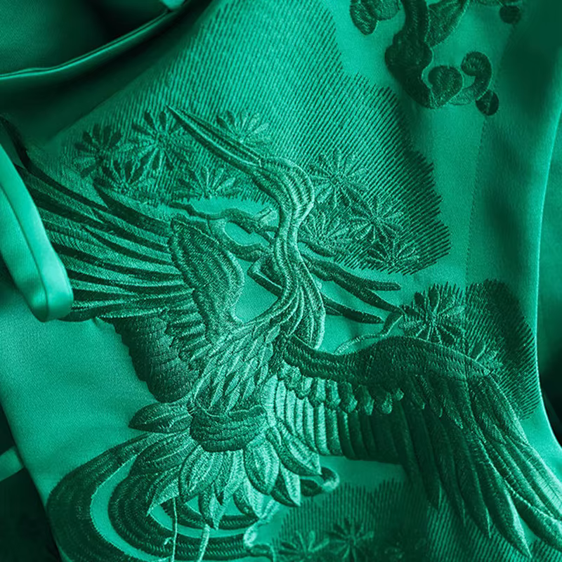 Gilet d'extérieur Vintage de Style chinois, grue blanche/fleurs, gilets à laçage brodés, vêtements é