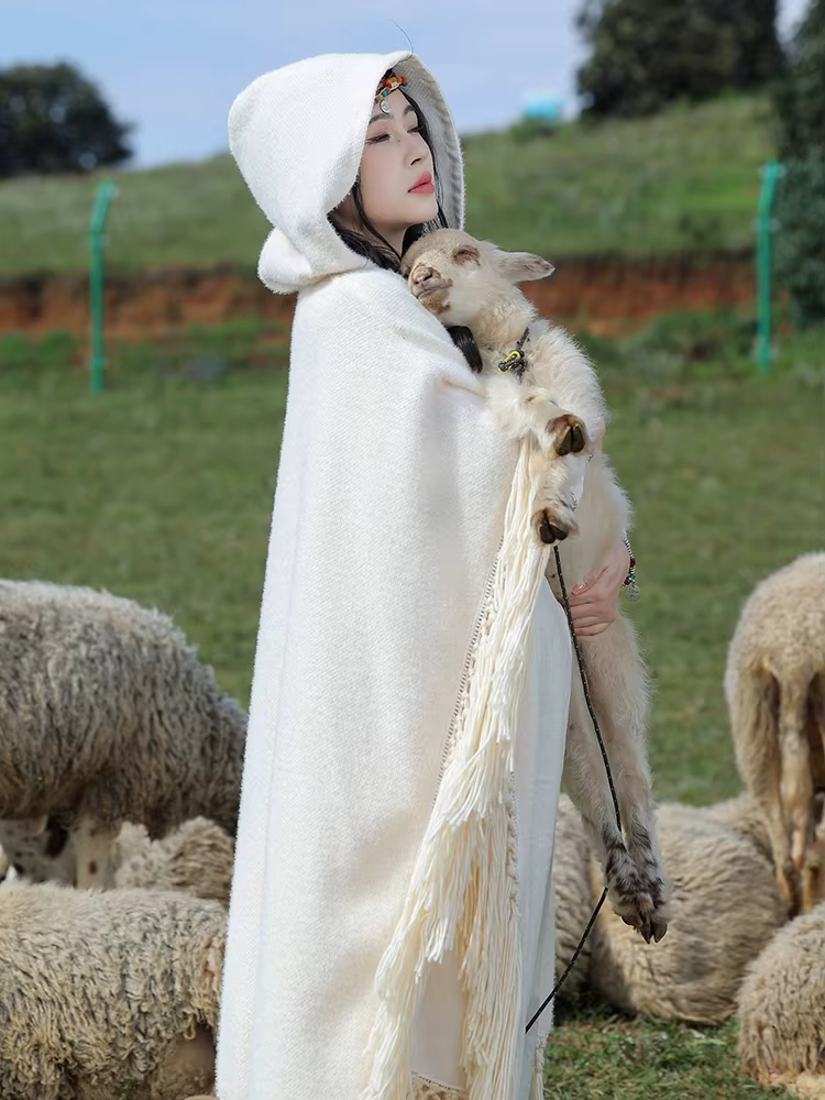 Pouvez-vous psyLady-Capes à glands Boho faites à la main pour femmes, Capes optiques Everak, Poncho