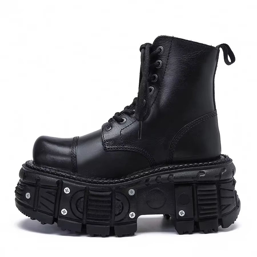 Ruffian-Bottes rehaussées en cuir pour hommes, Bottes à l'offre elles optiques, Style britannique ha