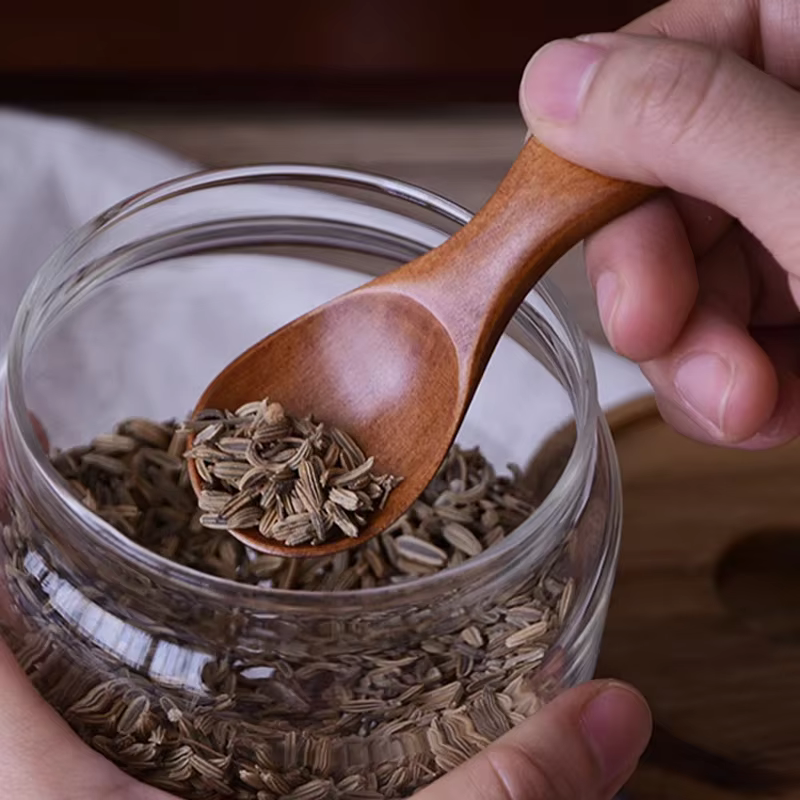 Mini cuillères en bois pour enfants, 4 pièces, petite cuillère à condiments pour épices, sucre, thé,