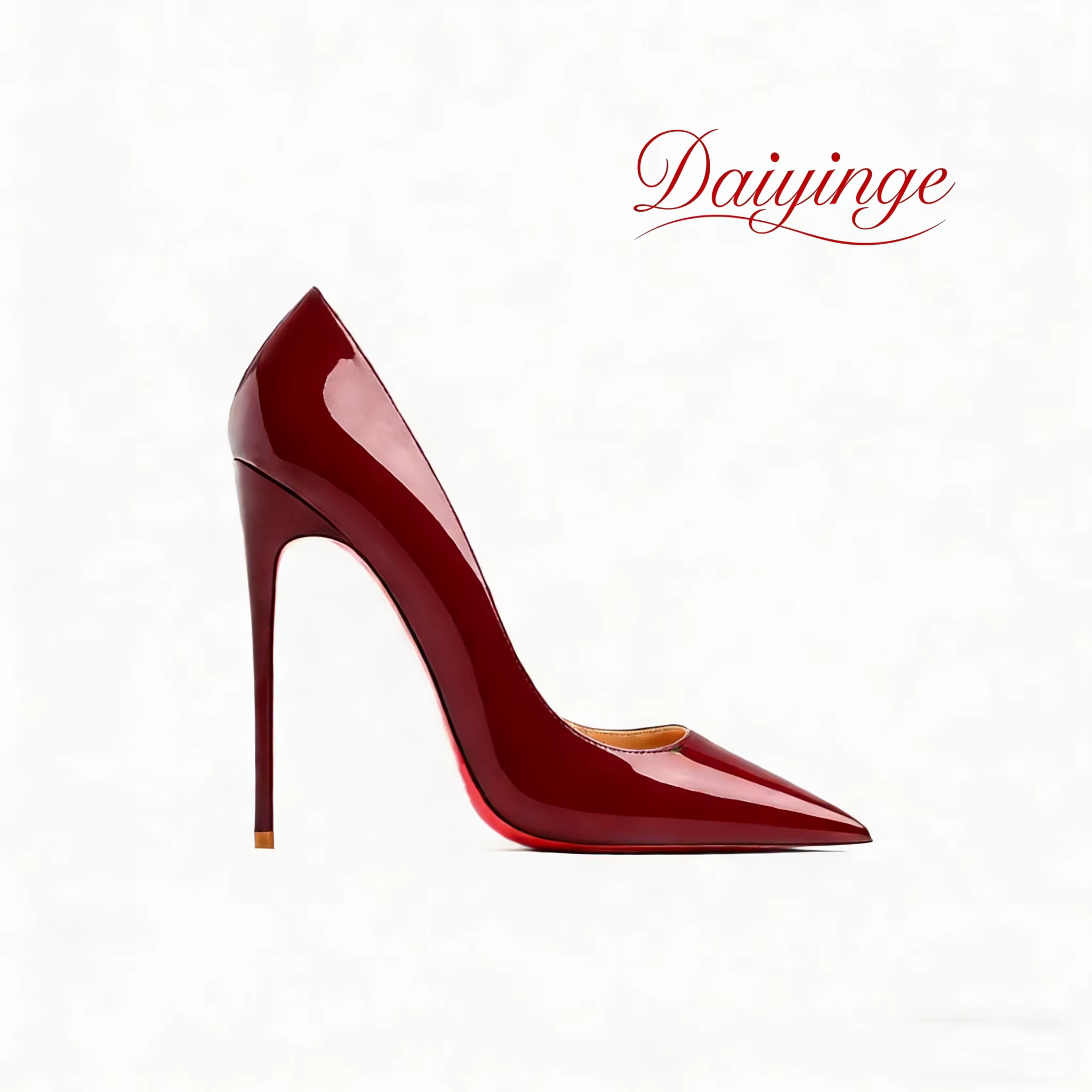 Escarpins à talons hauts pour femme, tendance 2026, en cuir de luxe rouge brillant, à bout pointu, t