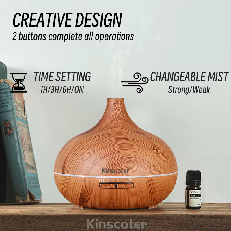 Diffuseur d'huiles essentielles d'aromathérapie de haute qualité 500ml, humidificateur d'air ultraso