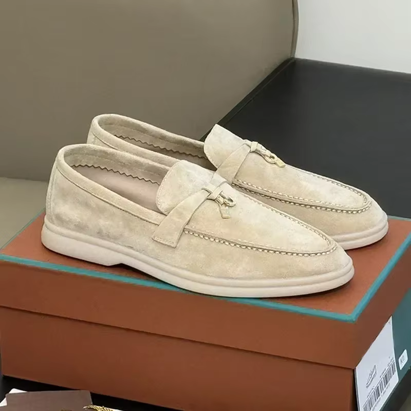 2026 New Arrival Timeless British Casual Shoes | Fringed Metal Buckle Flat Couple Shoes - European E