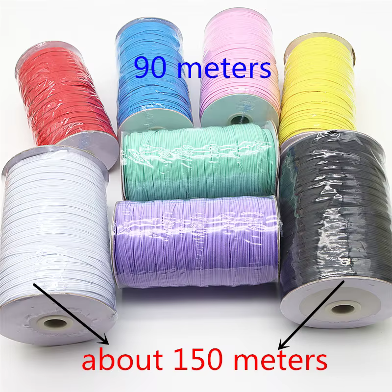 5m 10m 20m 40m 90m bande élastique 6mm couleur couture ménage élastique bande élastique vêtement acc