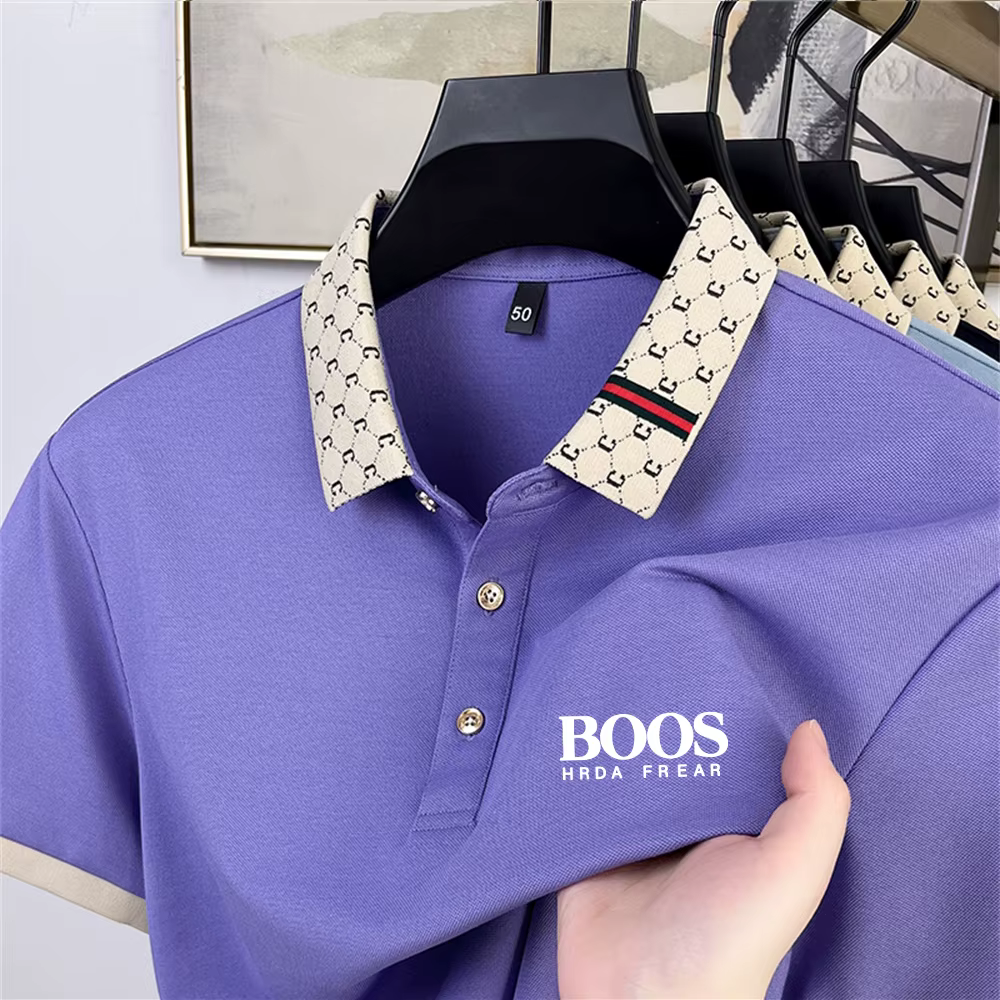 Chemise polo à manches courtes en soie de mûrier, nouveau style d'été pour hommes, tendance et décon