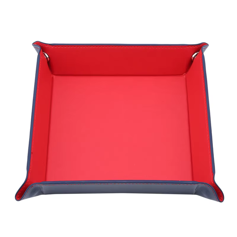 Plateau pliant créatif en cuir PU, bibelot, porte-clés de téléphone pliable, porte-monnaie, rangemen