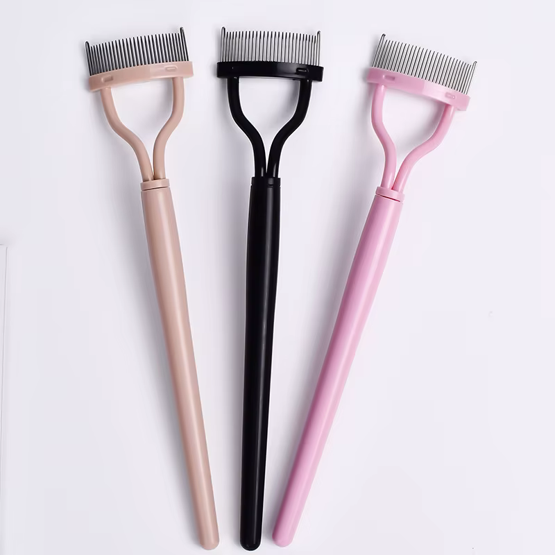 Séparateur de cils dents métalliques recourbe-cils droit maquillage de beauté brosse à cils en acier