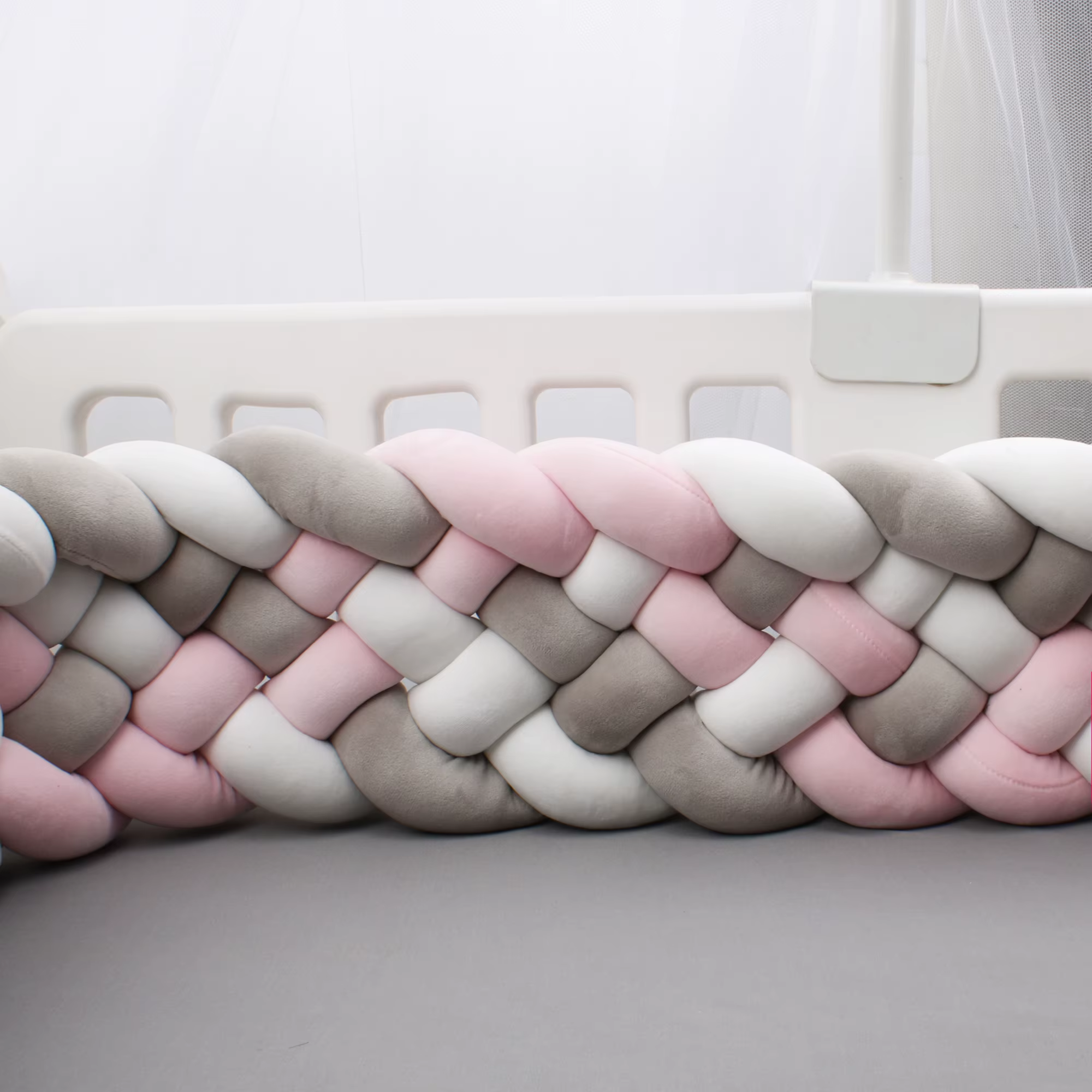Pare-chocs de lit de bébé de 200cm, oreiller de noeud de tresse, coussin pour la protection de Cpull
