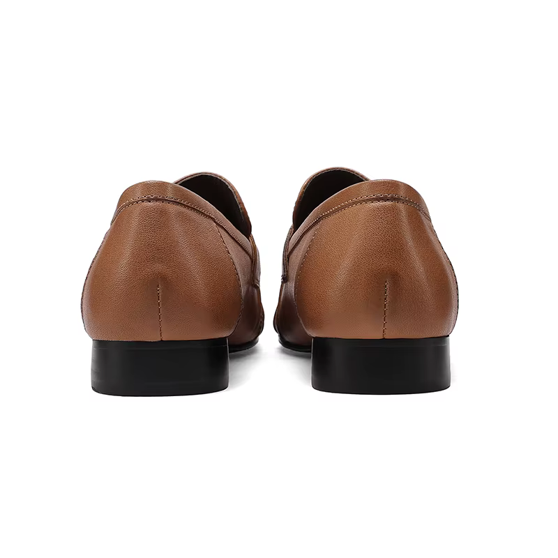 SmallHut Nouvelle Tendance Printemps 2026 Mocassins Femme en Cuir Véritable Marron Noir Style Patchw