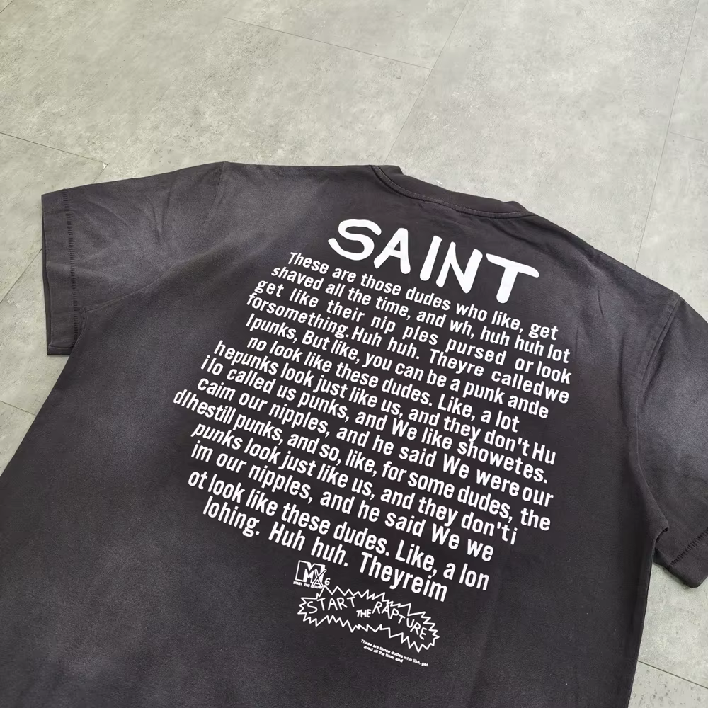 Yao mode Saint de Michael 25SS t-shirt décontracté hommes hauts vêtements surdimensionné Vintage amp