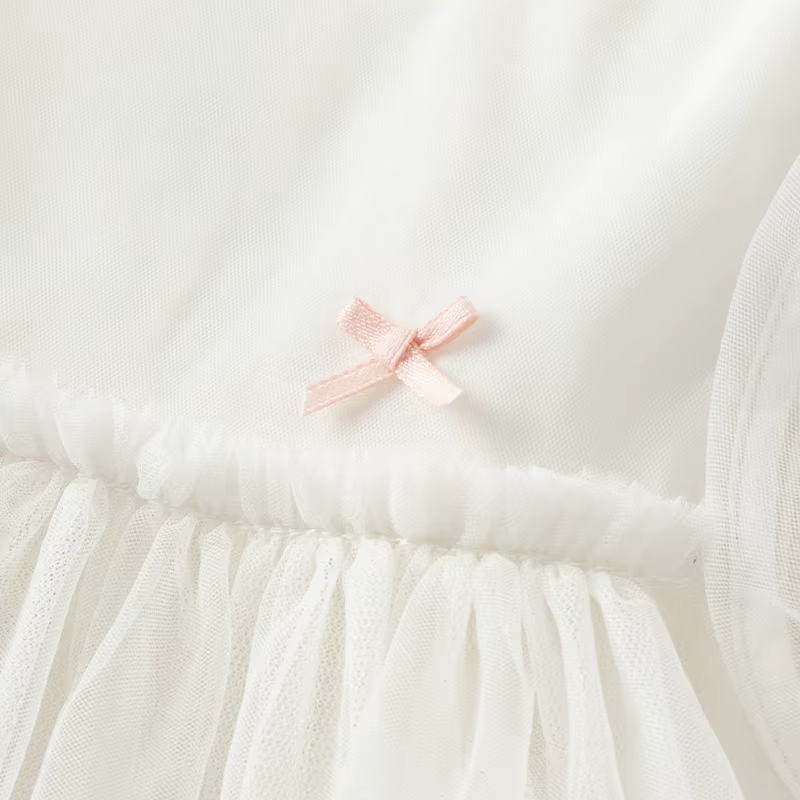 Dave Bella robe élégante pour les filles automne printemps enfants coton charme dentelle maille robe